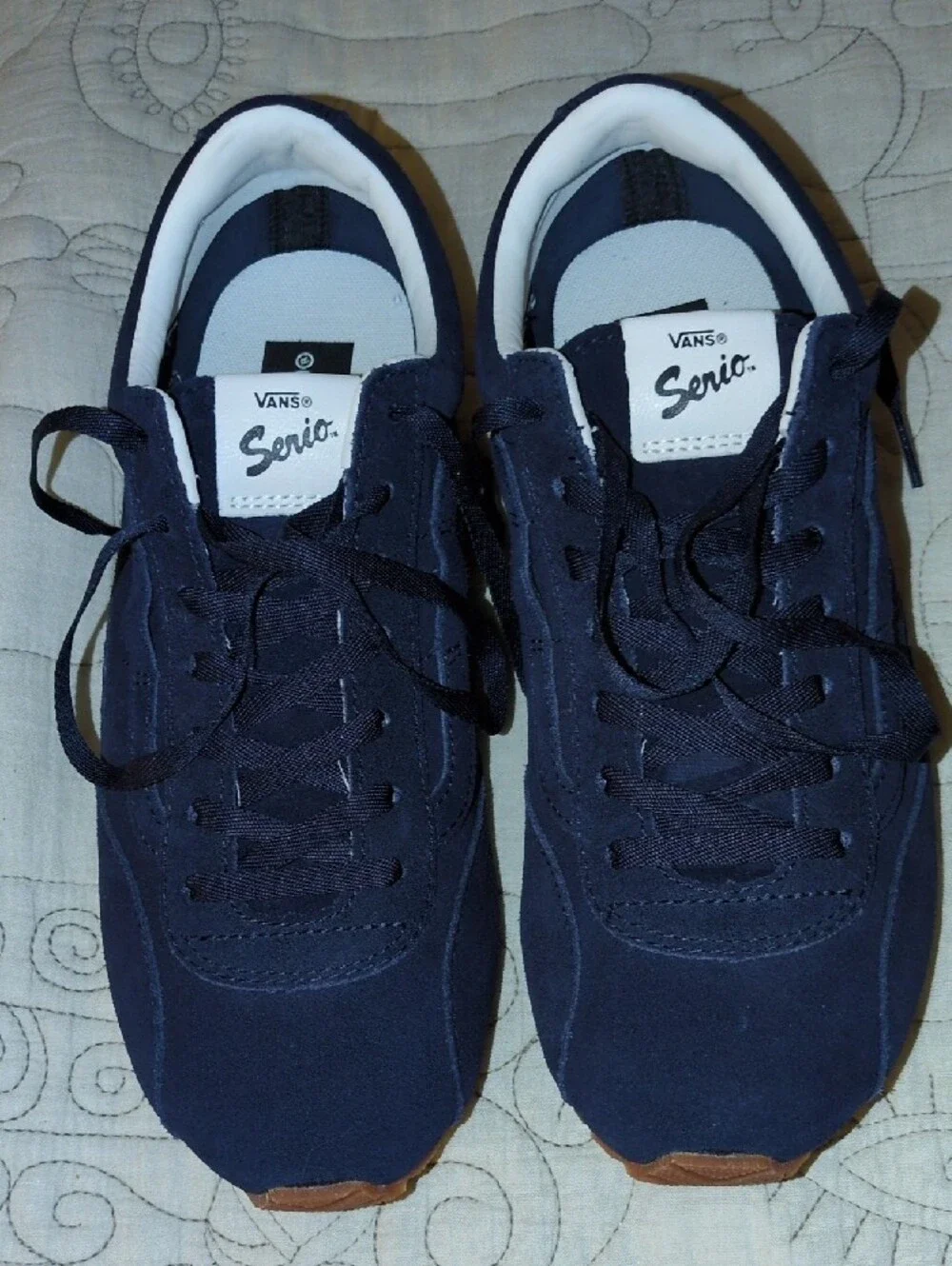 Vans Navy Suede Sneakerinas with White Accents-Women's size 8.5